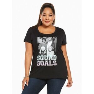 Torrid Women 2X‎ The Golden Girls Squad Goals Black T-Shirt Nostalgia Childhood